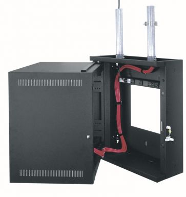 16SP/17"D ECONO WALL RACK, BLACK