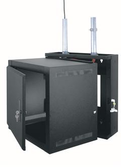 8SP/22"D ECONO WALL RACK W/  FR. DOOR, BLACK