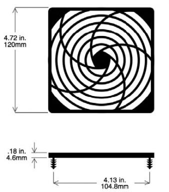 FAN GUARD, 120MM PLASTIC PUSH ON