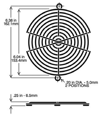 FAN GUARD 172mm BLACK WITH SIDE CUT OUTS