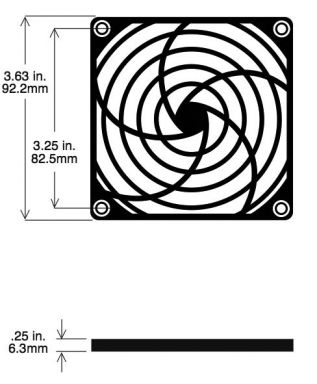 FAN GUARD 92MM PLASTIC