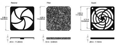 FAN FILTER 120MM 45PPI MEDIA