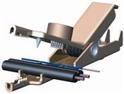 Test Clip, large, straight jaw, Bed of Nails, spike & assembled hardware