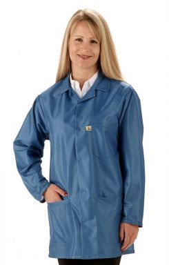EconoShield Lab Coat, ECX-500 fabric, 3/4-length jacket, Diamond Blue, 3pockets
