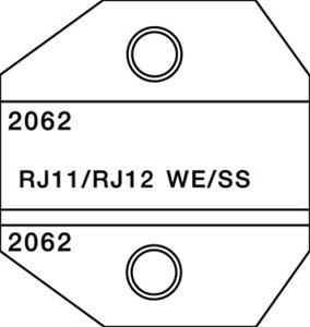 PA2062 DIE RJ11/RJ12 (WE/SS) MODULAR PLUG BLISTER