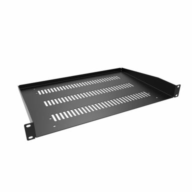 1U 12 inch Deep Universal vented rack shelf