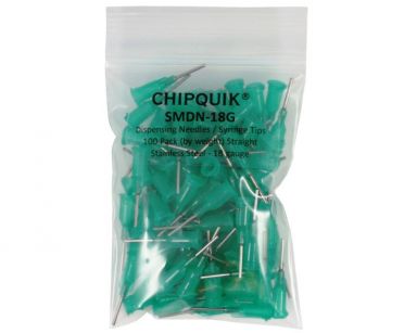 Dispensing Needles / Syringe Tips 100 Pack Straight Stainless Steel - 18 gauge