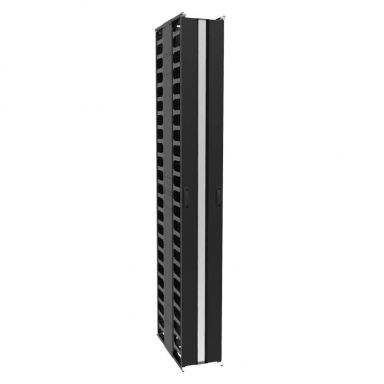 Vertical manager with dual-swing door, 2U fingers, 44U/45U 10in wide