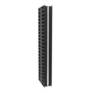 Vertical manager with dual-swing door, 2U fingers, 44U/45U 8in wide
