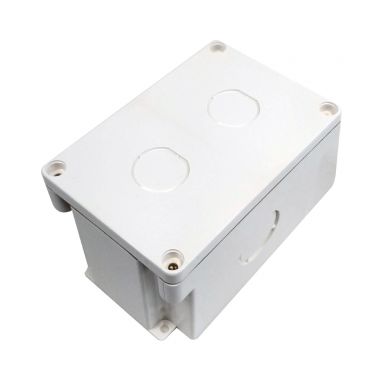 Single Gang Surface Mount Box with 2X Ethernet Bulk Head Knockouts - Water proof IP68