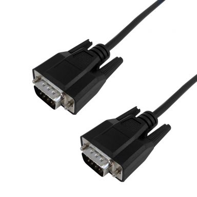 DB9 Male to DB9 Male Serial Cable - Straight-Through -1 ft - Black