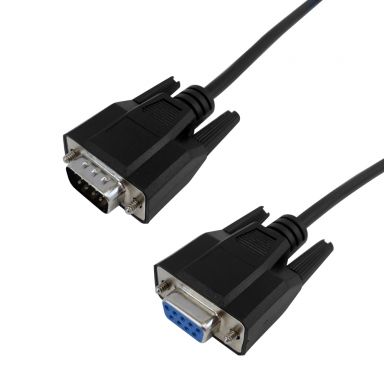DB9 Male to DB9 Female Serial Cable - Straight-Through -1 ft