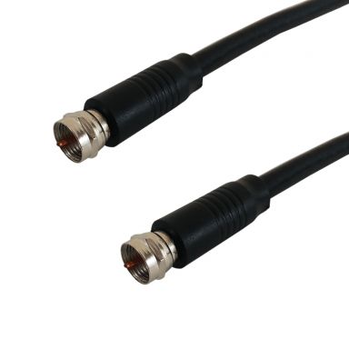 Molded RG6 Satellite Cable F-Type Male to Male - 3 ft -Black