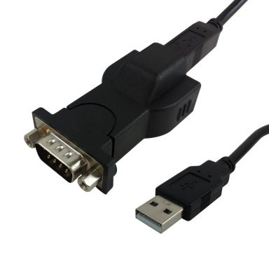 USB B Female to DB9 Male Serial Converter with 6 ft USB A Male to USB B Male Cable