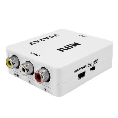 VGA & 3.5 mm To Composite RCA& Left/Right RCA Audio Converter