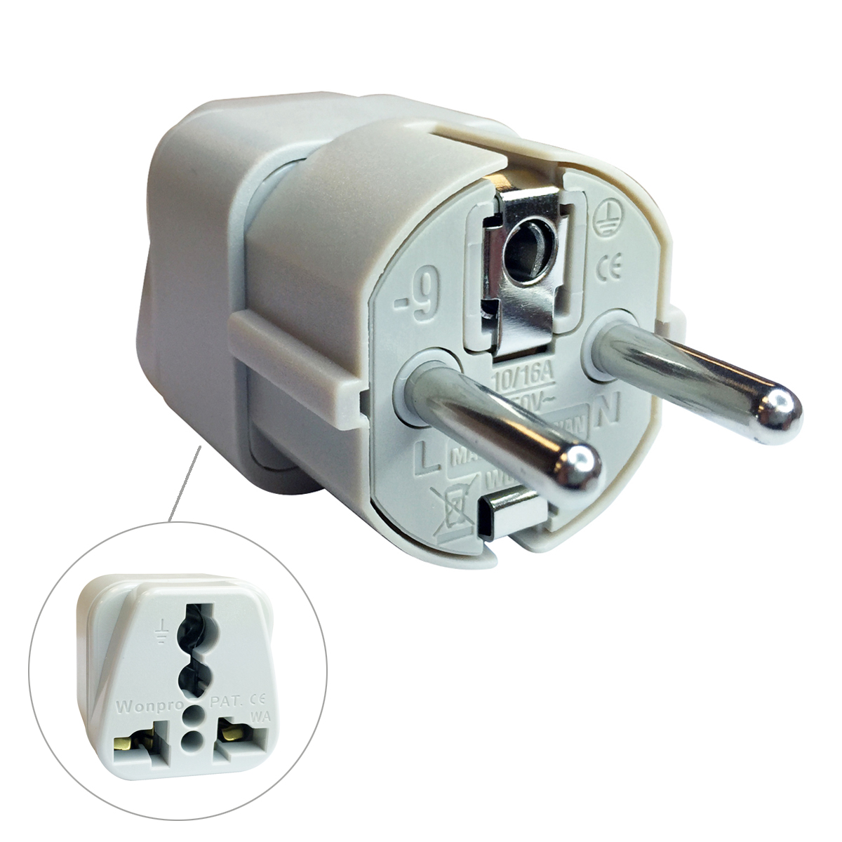 accessotronik.com: WA-9 - 3 Conductor Plug - 3 Pin European Plug ...