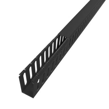 6 ft Plastic Wiring Duct with cover 1X 2 - Black