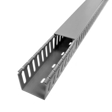 6 ft Plastic Wiring Duct with cover 2X 2 - Grey