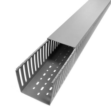 6 ft Plastic Wiring Duct with cover 4X4 - Grey