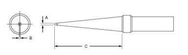 .078" x 1.0" x 800� PT Series Long Screwdriver Tip for TC201 Series Iron