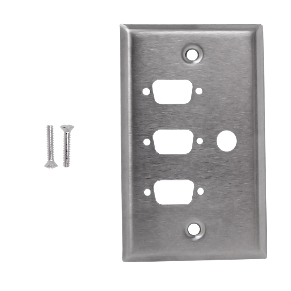 accessotronik.com: Single Gang, 3 X DB9 Size Cut Out, 1 X 3/8 Inch Hole ...
