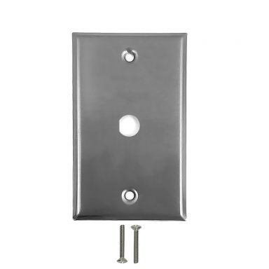 Single Gang, 1 X BNC D-Cut Stainless Steel Wall Plate