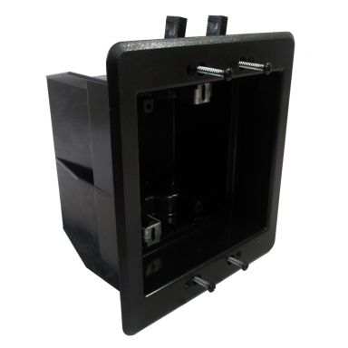 Recessed Box, Double Gang -Enclosed Back for A/V or Power - Black