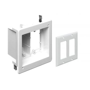 Recessed Box, Double Gang - 1X Enclosed Power, 1 X Opena/V