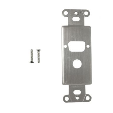 Decora Strap DB9 Cutout +3/8" Hole Cutout - Stainless Steel