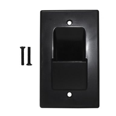 Cable Pass-Through Wallplate, Single Gang - Black