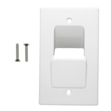 Cable Pass-Through Wallplate, Single Gang - White