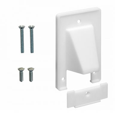 Cable Pass-Through Wallplate, Removable Bottom,Single Gang - White