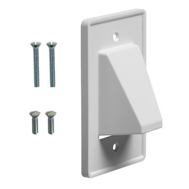 Cable Pass-Through Wallplate, Single Gang Reversible- White