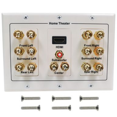 7.1 Surround Sound + HDMIwall Plate Kit, Decora -White